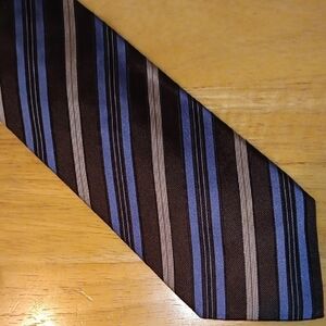 Hugo Boss Striped Tie in Blue and Brown